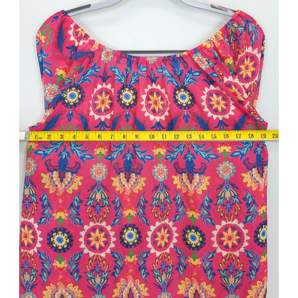 Flying Tomato Tunic Tiered Sleeve Floral Fuchsia Oversize Women S Beachy Resort - Picture 6 of 11